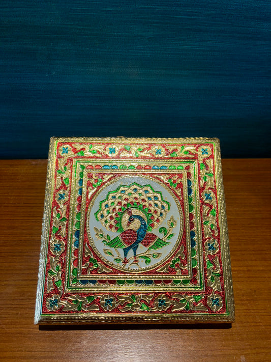 Handcrafted Minakari Pooja Chowki