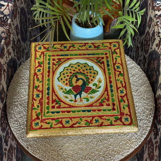Handcrafted Minakari Pooja Chowki